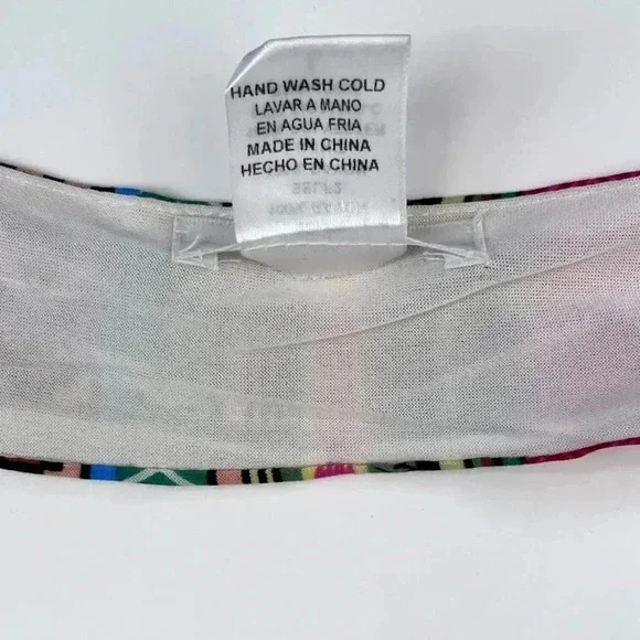 Esley Boho Festival Bell Sleeve Printed White Mini Dress Size L - Picture 13 of 13